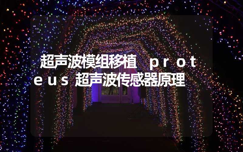 超声波模组移植 proteus超声波传感器原理